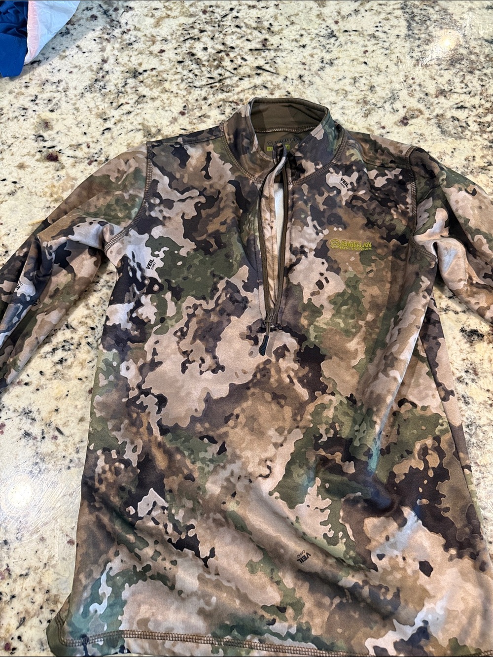 Magellan Outdoors Men’s Camo Quarter-Zip Field Jacket - Green/Brown